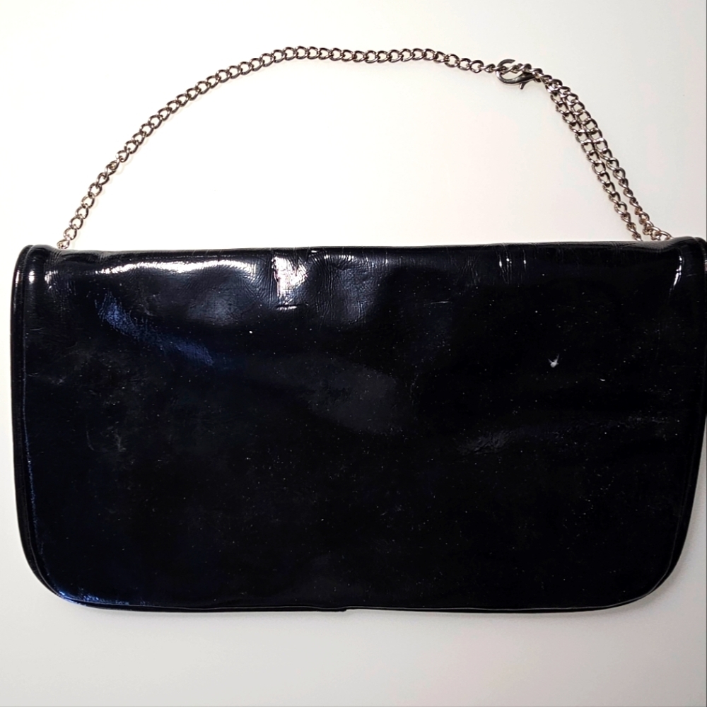 🇨🇦 Le Chateau Dark Blue Clutch Bag with Zippers - Picture 9 of 10